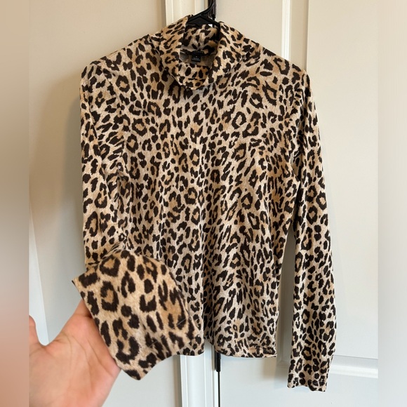 J.Crew: Tissue Turtleneck In Leopard For Women - Picture 5 of 7